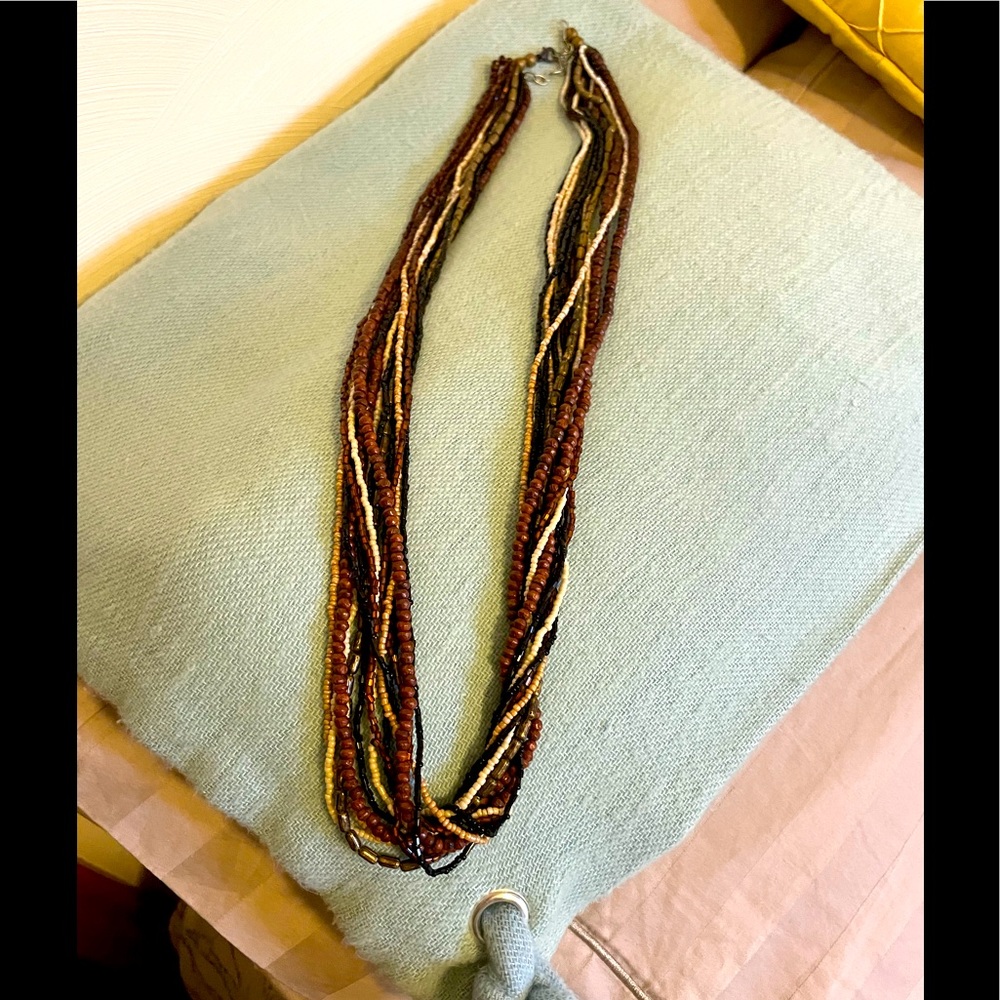 Seed bead multi strand necklace